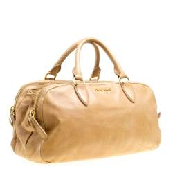 Miu Miu Light Brown Leather Satchel