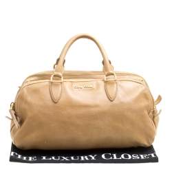 Miu Miu Light Brown Leather Satchel