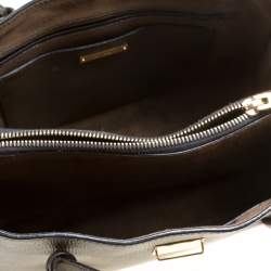 Pre Owned Miu Miu Military Green Madras Leather Top Handle Bag