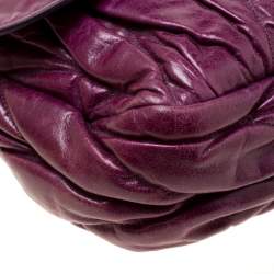 Miu Miu Purple Matelasse Leather Shoulder Bag