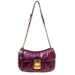 Miu Miu Purple Matelasse Leather Shoulder Bag