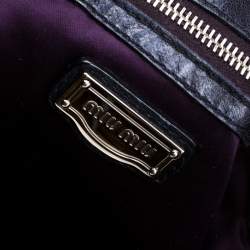 Miu Miu Black Glaze Nappa Leather Shopper Tote