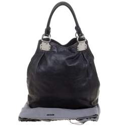 Miu Miu Black Glaze Nappa Leather Shopper Tote