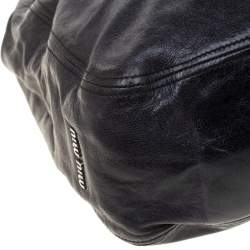 Miu Miu Black Glaze Nappa Leather Shopper Tote