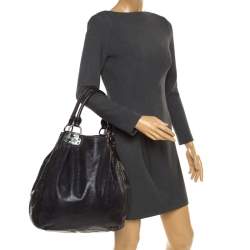 Miu Miu Black Glaze Nappa Leather Shopper Tote