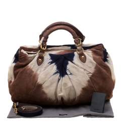 Pre Owned Miu Miu Multicolor Suede Camoscio Tie Dye Tote