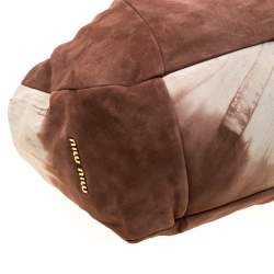 Pre Owned Miu Miu Multicolor Suede Camoscio Tie Dye Tote