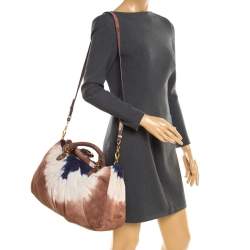 Pre Owned Miu Miu Multicolor Suede Camoscio Tie Dye Tote