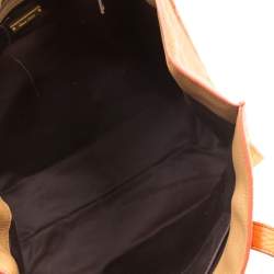 Pre Owned Miu Miu Orange Vitello Diano Leather Shopper Tote 