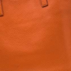 Pre Owned Miu Miu Orange Vitello Diano Leather Shopper Tote 
