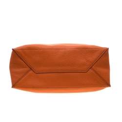 Pre Owned Miu Miu Orange Vitello Diano Leather Shopper Tote 