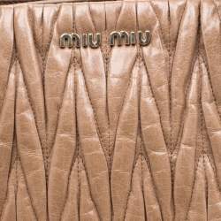 Miu Miu Beige Metalesse Leather Tote
