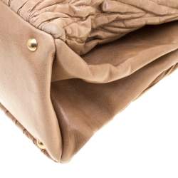Miu Miu Beige Metalesse Leather Tote