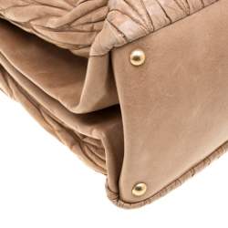 Miu Miu Beige Metalesse Leather Tote