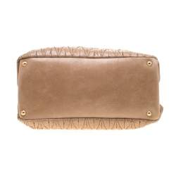 Miu Miu Beige Metalesse Leather Tote