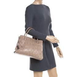 Miu Miu Beige Metalesse Leather Tote
