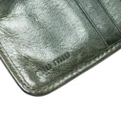 Miu Miu Green Matelasse Leather Clasp Lock Wallet