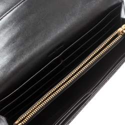 Miu Miu Dark Brown Croc Embossed Patent Leather Continental Wallet