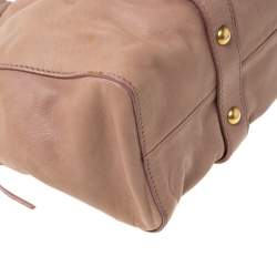 مملوكة مسبقًا Miu Miu Beige Leather Gathered Tote 