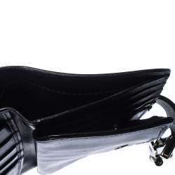 Miu Miu Black Patent Leather Clasp Lock Wallet 
