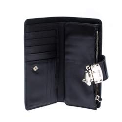 Miu Miu Black Patent Leather Clasp Lock Wallet 