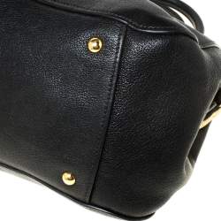 Miu Miu Black Textured Leather Satchel