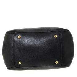 Miu Miu Black Textured Leather Satchel