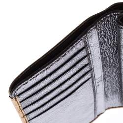 مملوكة مسبقًا محفظة ميو ميو جلد ذهبي/فضي ميتاليك بقلاب