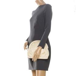 Miu Miu Cream Leather Frame Clutch