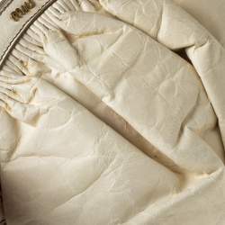 Miu Miu Cream Leather Frame Clutch