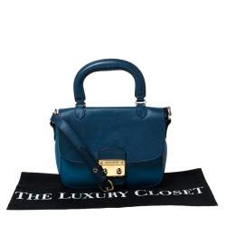 Pre Owned Miu Miu Bicolor Leather Madras Top Handle Bag