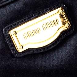 Pre Owned Miu Miu Black Matelassé Patent Leather Tote
