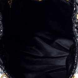 Pre Owned Miu Miu Black Matelassé Patent Leather Tote