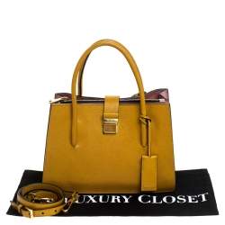 Miu Miu Mustard Leather Medium Madras Tote
