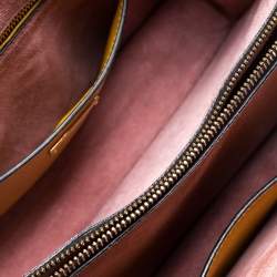 Miu Miu Mustard Leather Medium Madras Tote