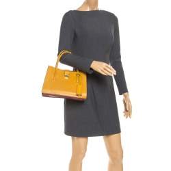 Miu Miu Mustard Leather Medium Madras Tote