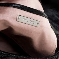 Pre Owned Miu Miu Black Matelasse Leather Crystal Embellished Turnlock Shoulder Bag