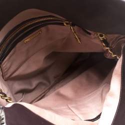 Pre Owned Miu Miu Brown Studded Leather Flap Chain Shoulder Bag