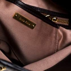 Pre Owned Miu Miu Brown Studded Leather Flap Chain Shoulder Bag