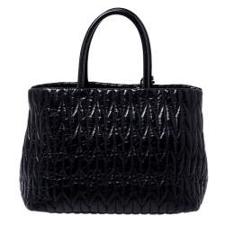 مملوكة مسبقًا Miu Miu Black Metalasse Leather Covertible Tote
