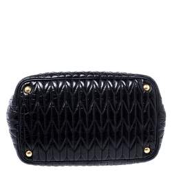 مملوكة مسبقًا Miu Miu Black Metalasse Leather Covertible Tote