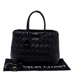 مملوكة مسبقًا Miu Miu Black Metalasse Leather Covertible Tote