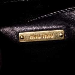 Miu Miu Black/Yellow Leather Grommet Biker Convertible Tote
