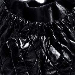 مملوكة مسبقًا Miu Miu Black Glazed Quilted Leather Large Harlequin Hobo