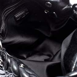 مملوكة مسبقًا Miu Miu Black Glazed Quilted Leather Large Harlequin Hobo