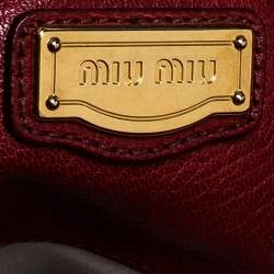 Miu Miu Bicolor Leather Madras Tote