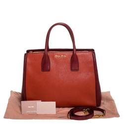 Miu Miu Bicolor Leather Madras Tote