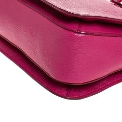 Pre Owned Miu Miu Fuschia Leather Medium Madras Tote