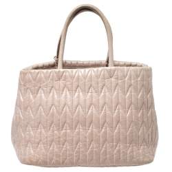 Miu Miu Beige Metalasse Leather Covertible Tote