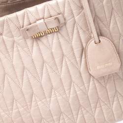 Miu Miu Beige Metalasse Leather Covertible Tote